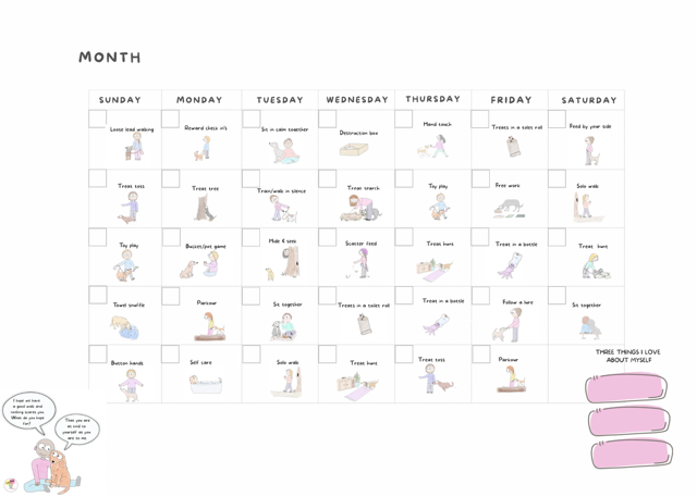 Daily mental stimulation calendar. 12 months